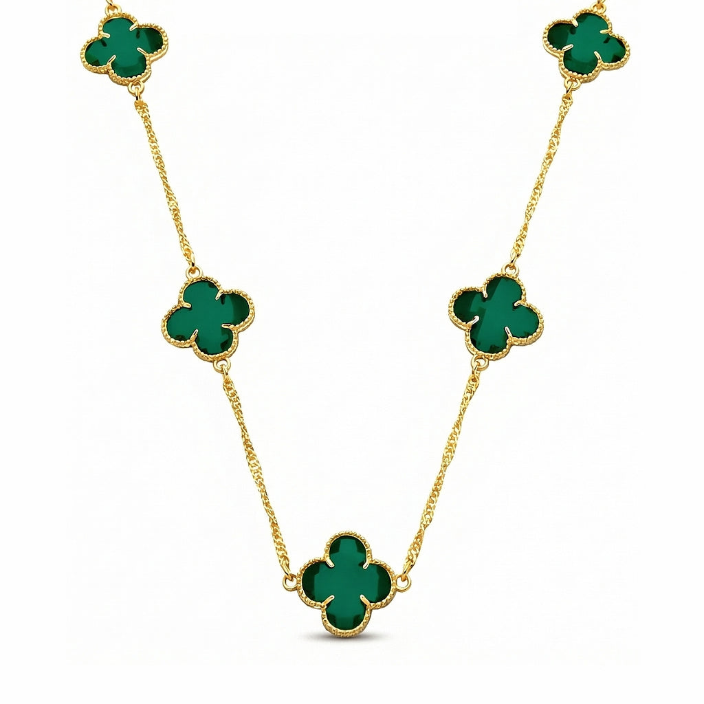 Colar Trevo Verde Évelis