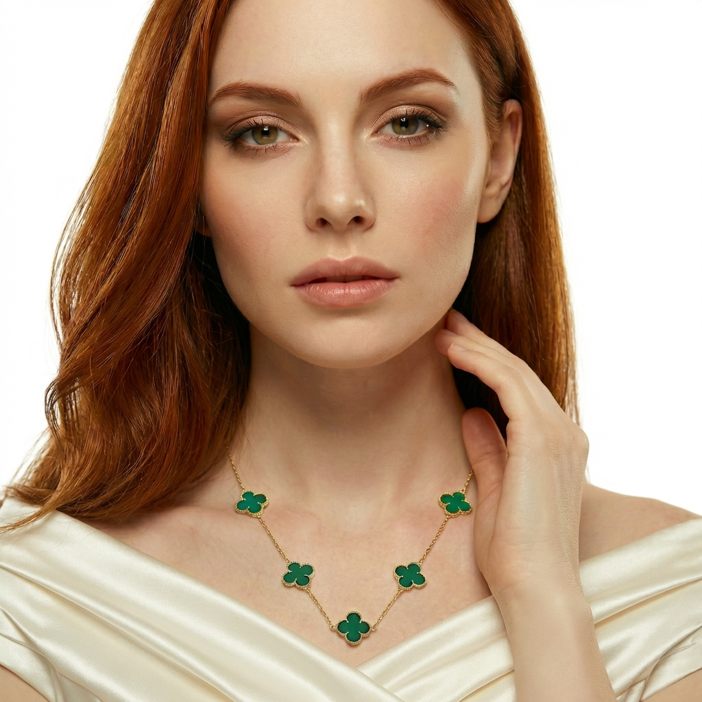 Colar Trevo Verde Évelis