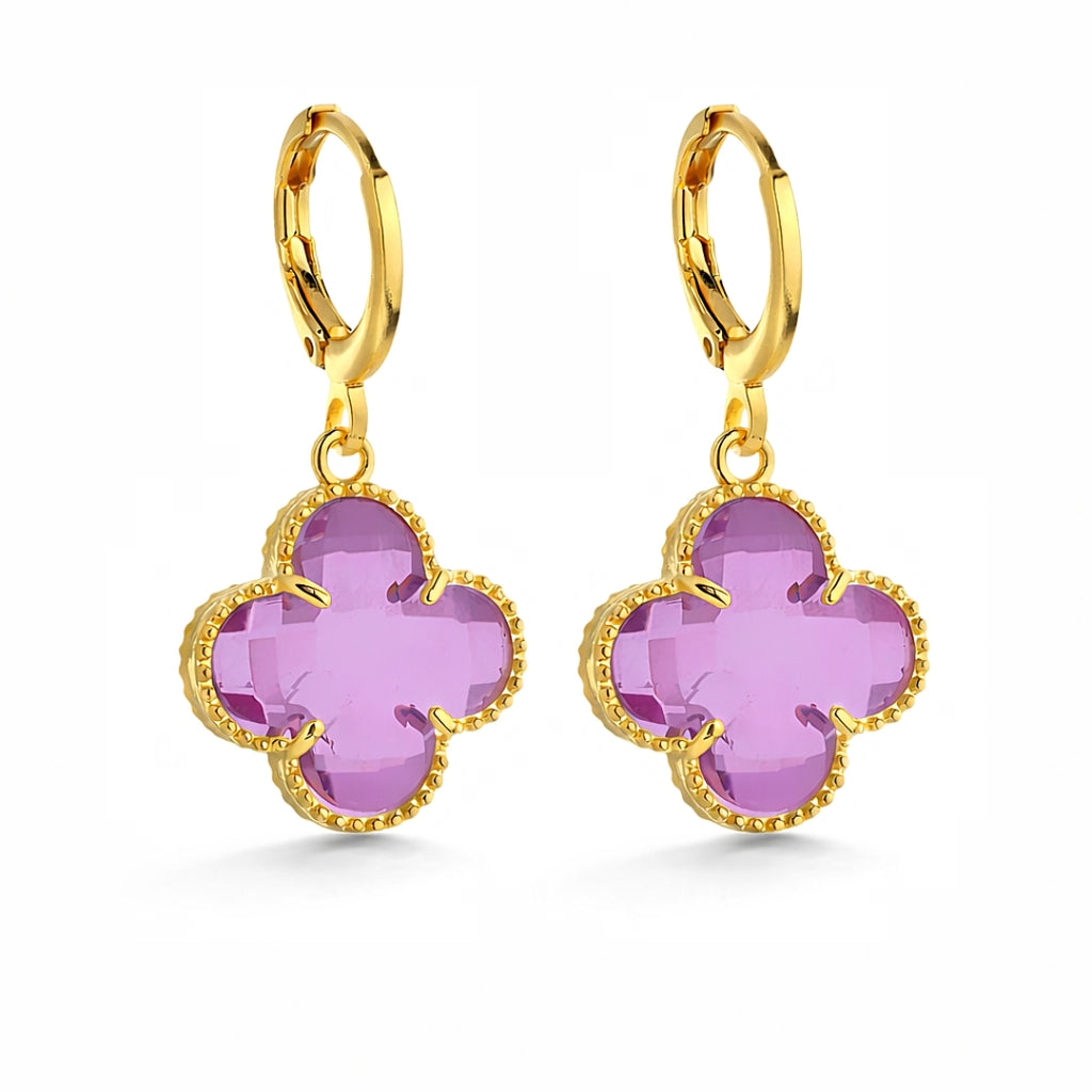 Brinco Trevo Rosa Évelis