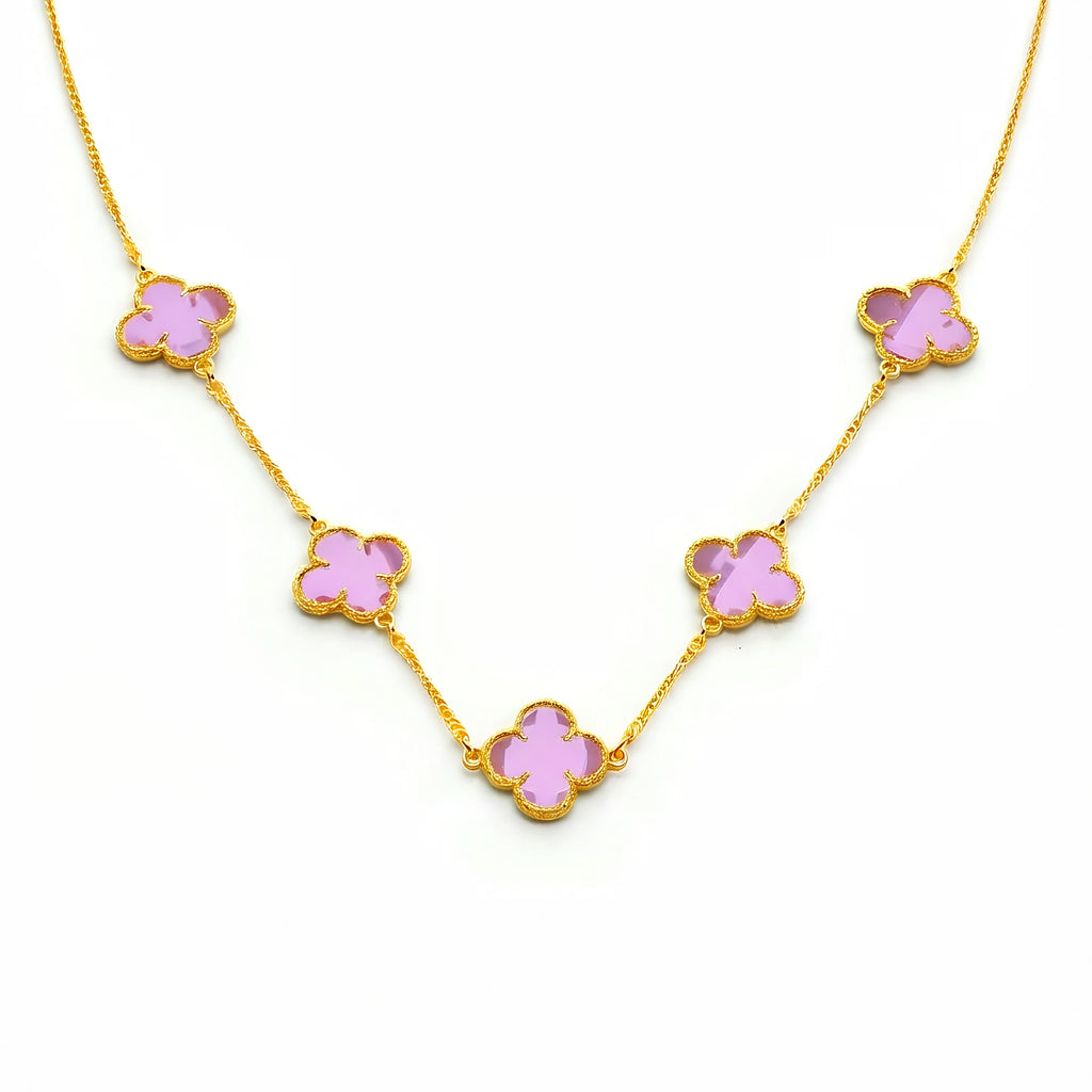 Colar Trevo Rosa Évelis