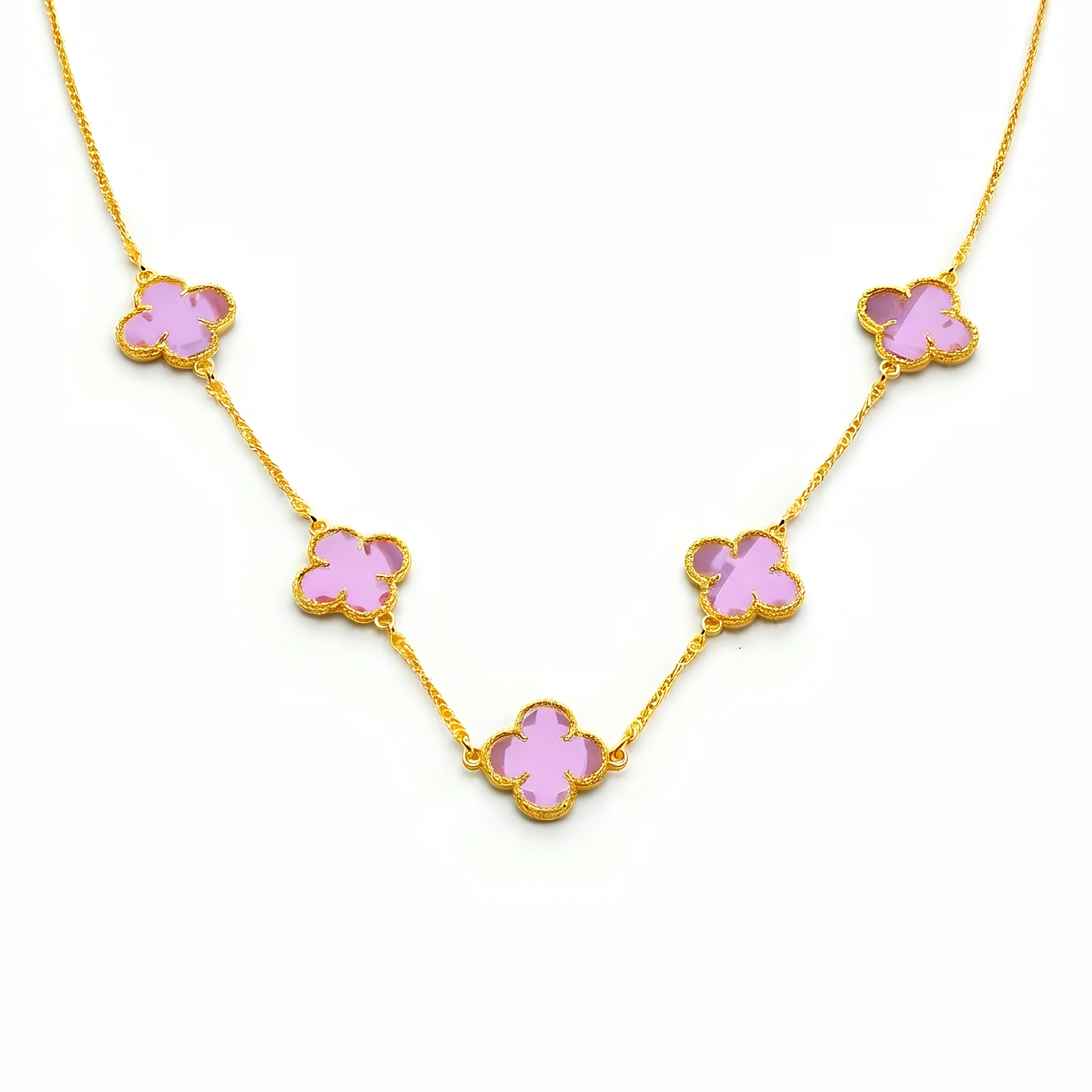 Colar Trevo Rosa Évelis