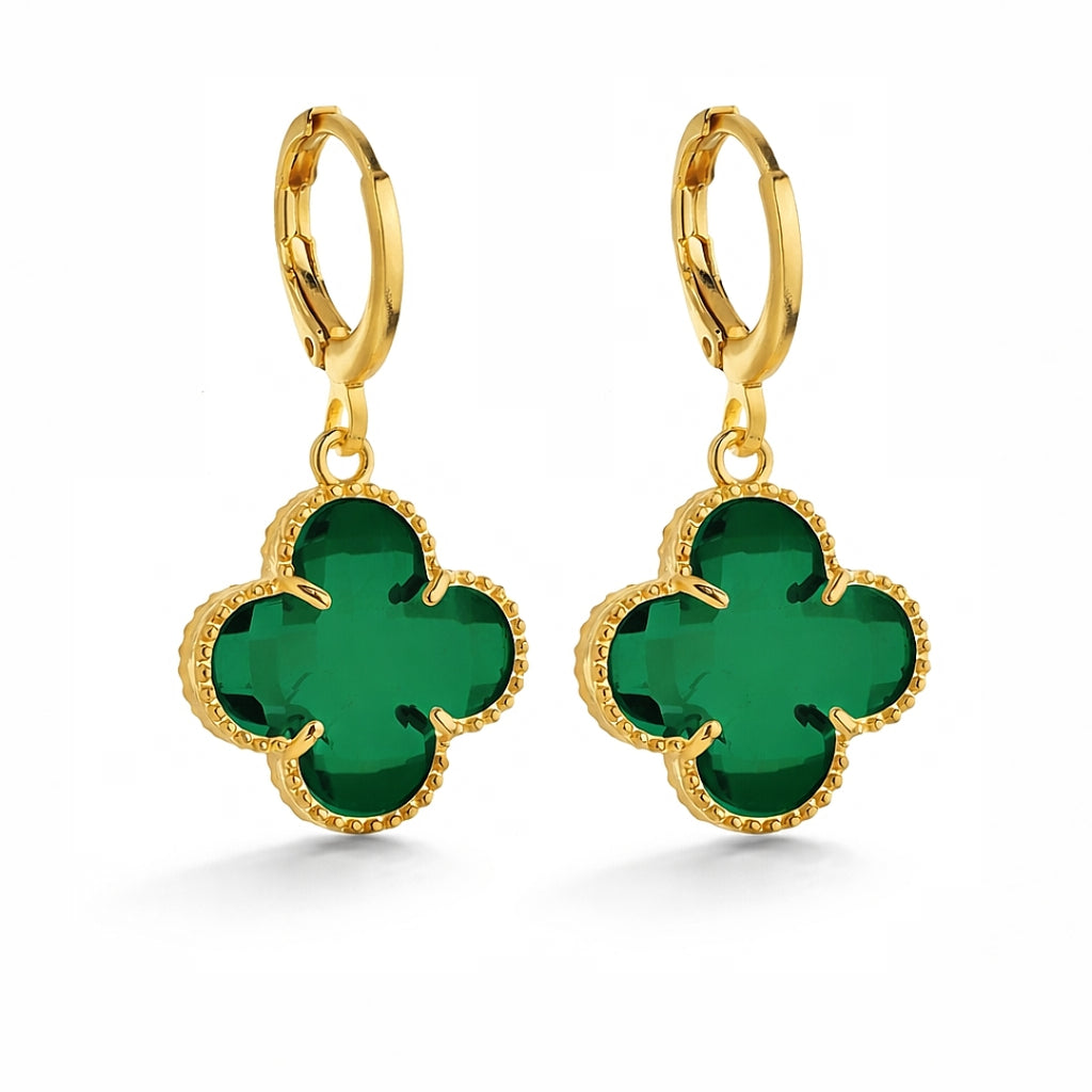 Brinco Trevo Verde Évelis